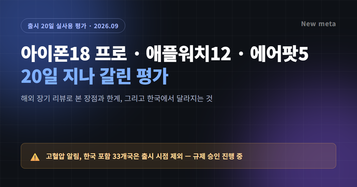 아이폰18 프로, 애플워치 시리즈12, 에어팟5 출시 20일 실사용 평가
